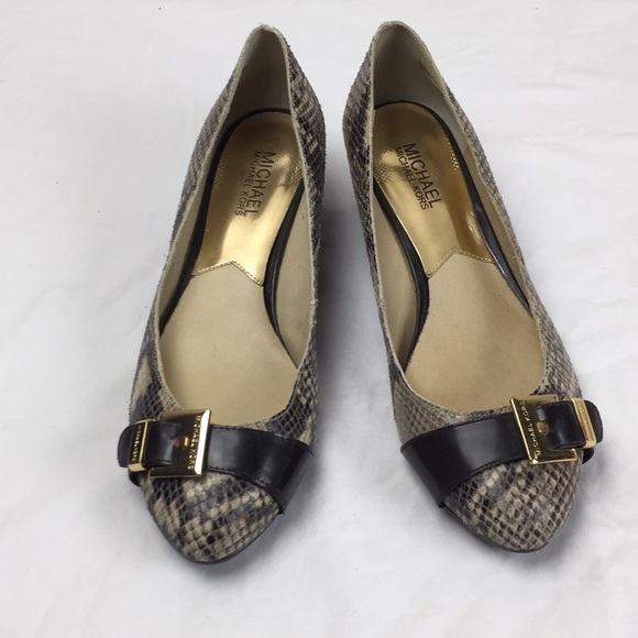 Michael Kors low heel wedge shoes leather upper - Picture 1 of 10